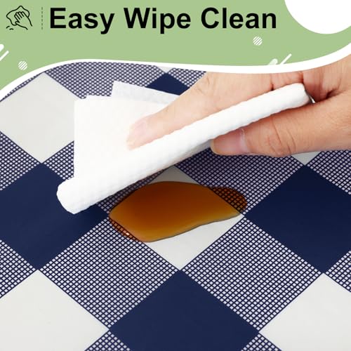 misaya 4 Packs 54 x 78 Inch Buffalo Disposable Table Cloth, Waterproof Plastic Tablecloth, Rectangle Navy and White Checkered Table Covers for Picnic, Birthday, Party, Back to School - color: Navy and White, size: 54" X 78"