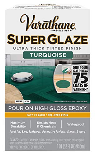 Varathane 369293 Super Glaze Pour-On High Gloss Epoxy, Quart, Turquoise - color: Turquoise