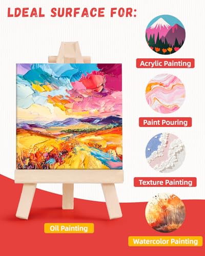 Simetufy 72 Pcs 4x4inch Mini Canvas Boards for Painting, Square Art Panels - size: 4"x4"- 72 pack