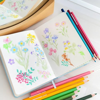 5.7x4.1in Hardcover Blank Sketchbook for Drawing 180gsm 96Pages,Light Blue - color: PU Cover-5.7x4.1in-Light Blue