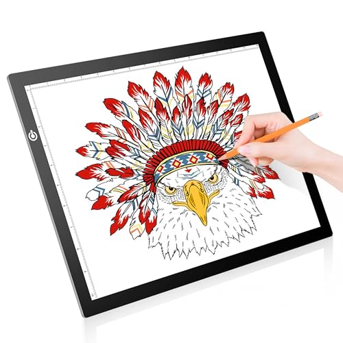 LitEnergy A3 Copy Light Board Tracing Box, Ultra-Thin Adjustable Drawing Tablet USB Power Artcraft LED Tracer Pad for Diamond Art Painting Accessories, Streaming, Sketching, Animation, Stenciling - color: BLACK, size: 11.7" x 16.5"