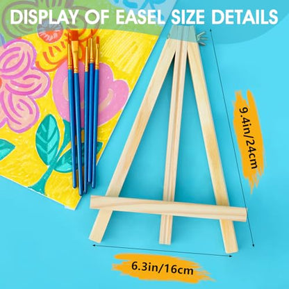 ESRICH 5 PCS 9in Easel for Painting, Easel Stand for Paint Canvas | Wood Easel Stand for Sign,Tabletop Easels for Painting, Small Art Easel Canvas Stand Photo Display Holder for Kids Adults - style: 9''-5PK