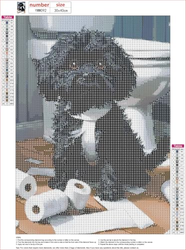 MXJSUA DIY Diamond Painting Kits for Adults, Havanese Dog Diamond Gem Art Painting for Beginners, Diamond Picture with Full Round Drill Dots Craft Set Gift, 12x16 Inch - color: Animals-04