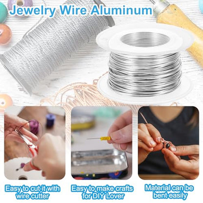 PATIKIL 20 Gauge 0.8mm Aluminum Craft Wire, 98.4Ft Metal Wire Armature Bendable Wire for Jewelry Making Metal Wrap DIY, Silver - color: Silver, size: 0.8 mm x 30 m