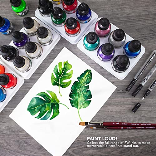 Daler-Rowney FW Acrylic Ink Bottle Shimmering Blue - Versatile Acrylic Drawing Ink for Artists and Students - Permanent Calligraphy Ink - Archival Ink for Illustrating and More - color: Blue