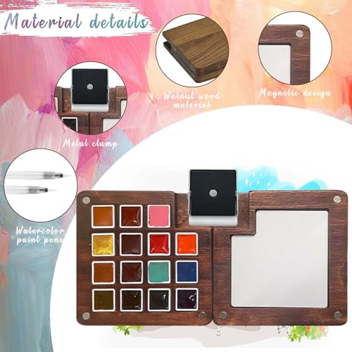 Travel Watercolor Paint Set - Pocket 15-Color Mini Kit with Sketch Pad - color: 15 Colours C with Sketchbook3.14in