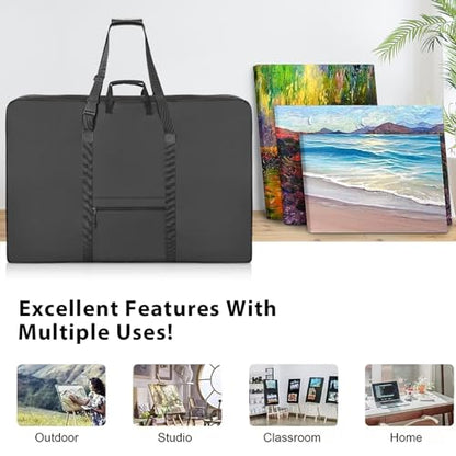 Premium Art Portfolio Case - 32" x 42" - Soft Sided - Foldable - Waterproof & Tear Resistant - Artwork, Photography, Sketch, LCD, Monitor, Solar Panel - Shoulder Straps & Handles - size: 32 x 42