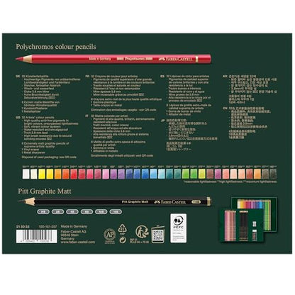 Faber-Castell Polychromos and Pitt Graphite Matte Giftset Artist Gift Set, Multi-Color 40 Count - style: 40 Count