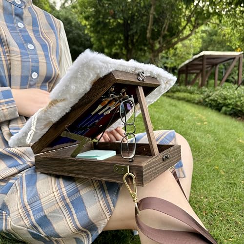 Writers Messenger Wooden Box Bag – Handmade Retro Crossbody Sketch Tool Box, Portable Artist Storage for Brushes, Pens & Outdoor Painting