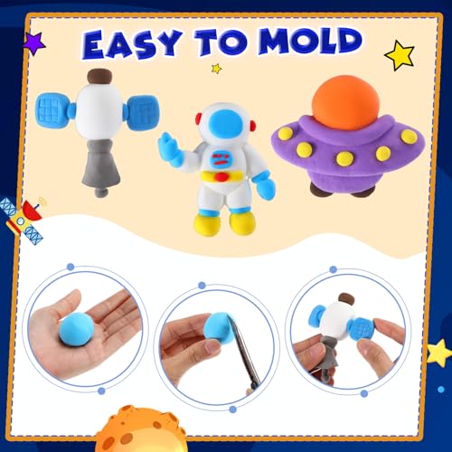 Capoda 30 Sets Outer Space Air Dry Clay Kit for Kids Space Craft Kit Gifts - style: Space