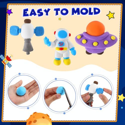 Capoda 30 Sets Outer Space Air Dry Clay Kit for Kids Space Craft Kit Gifts - style: Space