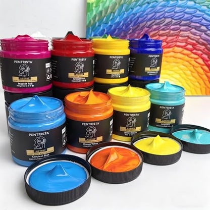 Professional Heavy Body Acrylic Paint Set, 18 Colors 220ml/7.44oz - color: 18 colours