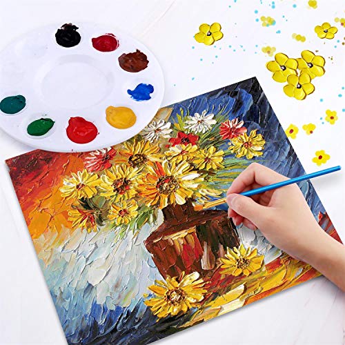 AROIC Paint Brush Palette Set, 6 Packs of 60 Brushes and 6 Tray Palettes | Nylon Brush Head, Suitable for Oil Watercolor, etc., Perfect Art Painting Set - size: 60 Brushes 6 Palettes