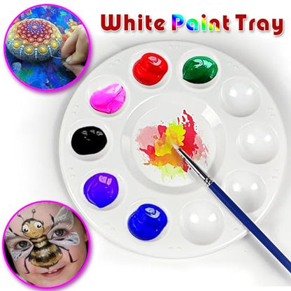 40PcsArt Paint Tray Palettes,Paint Trays for Kids or Student to Craft DIY Painting or School Project, White Plastic Paint Pallets