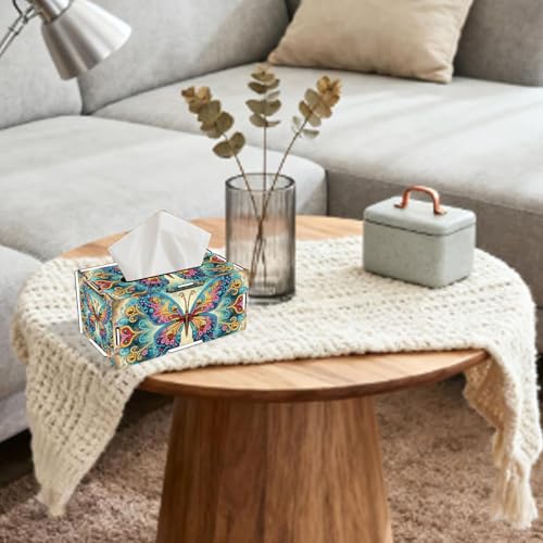 LSQFS DIY Diamond Art Wooden Tissue Box Kit,Butterfly,Perfect Handmade Gift - color: Butterfly 1
