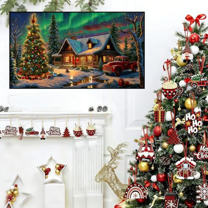 Extra Large Diamond Art Kits for Adults, 5D Diamond Painting Kits 28x16 In - color: Christmas Large Diamond Painting