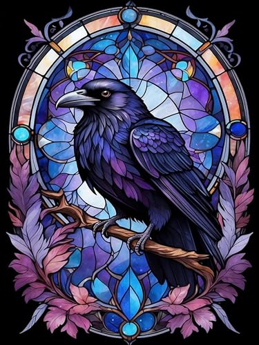 GMETINC Diamond Painting Kits for Adults, Crow DIY 5D Diamond Art Kits Full Drill Diamond Dots Paintings with Diamonds Gem Art and Crafts Home Decor 12x16inch - color: Style 5