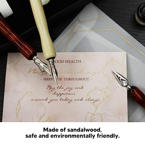 OEBUAFI 10 Pack Dip Pen Nib Holder, Smoother Wooden Comic Pen Nib Holder Calligraphy Dip Pen Holder, Wooden Drawing Pen Holder for Writing Painting Signing (Wood Color) - color: Wood Color