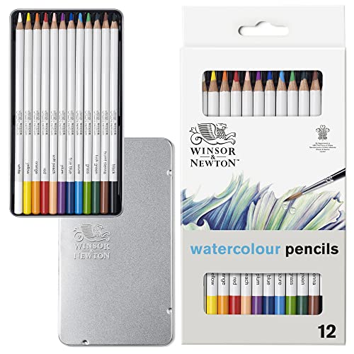 Winsor & Newton Studio Collection, Watercolor Pencils, Set of 12 | Highly pigmented, Wax-Based, Can be Used Wet/Dry, Add Water & Brush to Create Painterly Effects, Break-Resistant Points. - style: 12 Watercolor Pencils