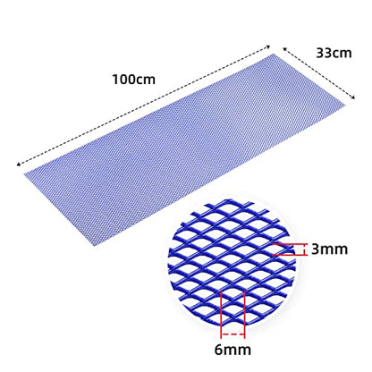 AggAuto Universal 40"x13" Car Grill Mesh 3x6mm Rhombic Hole Blue | Aluminum Alloy Automotive Grille Insert Bumper, One of the Most Multifunctional Shape Grids 100x33cm - size: 3x6mm Rhombus - Blue