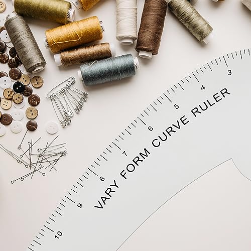 Kearing Vary Form Curve Ruler 12“ French Curve Ruler for Pattern Making, Aviation Aluminum Hip Curve Ruler for Measuring Sewing - style: 6112A(12")