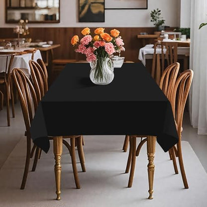 54IN X 320FT Plastic Table Cover Roll with Cutter Box, Cut to Size Plastic Table Cloths for Parties, Birthday, (Black, 54"x3840"(Rectangular)) - color: Black, size: 3840" x 54" (Rectangular)