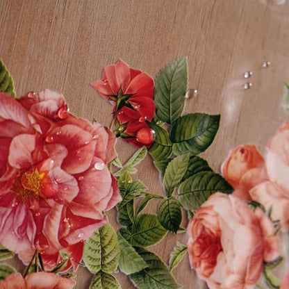 Clear Table Protector Cover Vinyl Rose PVC Tablecloth, 52"x70" | Dining Room, Kitchen Meals, Tabletop Protection, Easy Cleanup, Brunch, Parties, Holiday Gatherings, Everyday Use - color: Rose, size: 52" x 70" (Rectangular)
