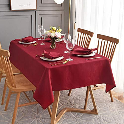 maxmill Jacquard Cloth Napkin 20 x 20 Inch Swirl Pattern Solid Washable Polyester Dinner Napkins Set of 4 with Hemmed Edges Great for Family Holiday Dinners Weddings Parties and Banquets Red - color: Red, size: 20" x 20" (Set of 4)