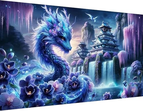 mrpwnle Large Diamond Art Kits for Adults Big Dragon Diamond Painting Kits | Large Dragon Diamond Art Painting Kits for Adults Beginners, 5D Round Full Drill Gem Art, Home Decor Gifts 15.7 X 27.5 Inch - color: Large Dragon, size: 15.7x27.5in(40x70cm)