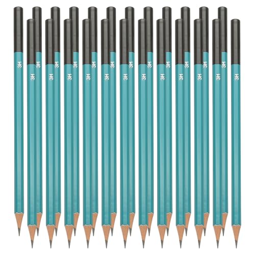 PATIKIL 3H Drawing Pencils for Sketching, 24PCS Sketch Pencils for Drawing Art Pencils Graphite Wood Pre-sharpened for Drawing Sketching Artist, Hexagonal, Black Refill, Green/Black Pole - style: 3H