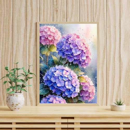 Diamond Art Kits for Adults,Hydrangea Diamond Painting Kits 12 x 16in | Diamond Painting Kit - Sparkling Full Drill Design Perfect for Home Decor, Holiday Gifting, And Relaxing Crafting 12x16inch - color: DP03808