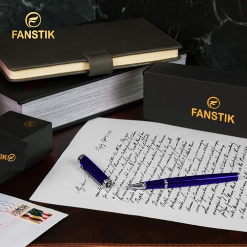 FANSTIK Blue Luxury Rollerball pen, fancy gift set for women, Chrome Finish, Professional executive pen gift set for men (Lux Rollerball Blue) - color: C RollerBall Blue