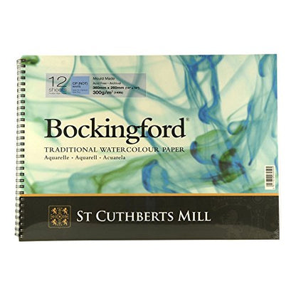 Legion Bockingford Watercolor Spiral Journal, 140lb. Cold Press, 10 X 14 inches, White, 12 Sheets (I98-BSP140CP1014)