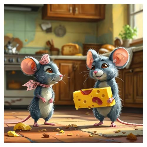 hill froeistung Mouse Diamond Art Kits for Adults,Beginners | 5D Cheese Diamond Art Painting Kits,DIY Paint with Round Full Drill Diamond Dots Craft Home Wall Decor Gift 12x12 inch - color: HF-A159