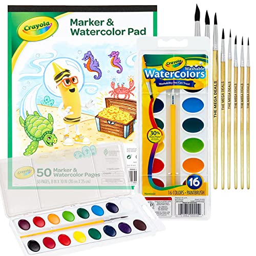 Watercolor Paint Set for Kids, 16 Water Color Mixing Palette Gift Bundle