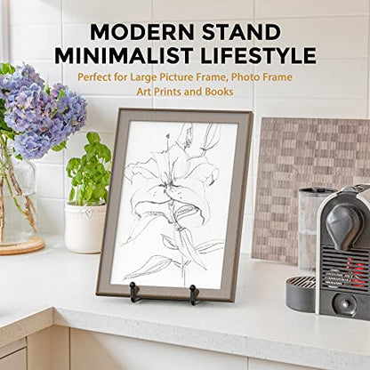 TR-LIFE 10 Inch Large Plate Stands for Display - Metal Plate Holder Display Stand + Picture Frame Holder Stand + Small Easels for Decorative Platter, Book, Plaques, Photo, Tabletop Art (2 Pack) - size: 10 Inch