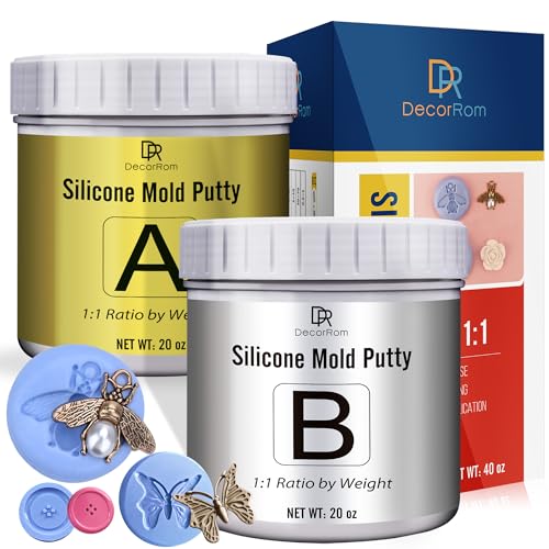 Silicone Putty - 2.5 Lb Flexible Silicone Mold Making Kit for Reusable Silicone Molds Making - Easy 1:1 Mixing Ratio Fast Cured Molding Putty for Casting, Resin Molds, Soap Mold, Candle Molds, Statues - color: 1,200g / 40oz