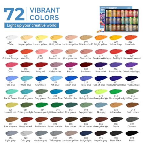 Paul Rubens Oil Pastels, 72 Vibrant Colors Soft Oil Pastels | Creamy & Easy to Blend Oil Pastels for Artists & Beginners. Ideal for Drawing, Sketching and Painting - style: 72 Basic Colors