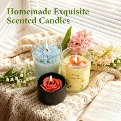 SAEUYVB Candle Making Kit,DIY Soy Candle Making Supplies/Kit for Adults | Complete Candle Kit with Digital Wax Warmer,Soy Wax,Candle Jars,Scents,Molds and More,Perfect for DIY Handmade Craft - size: 12 pcs candle tins kit with candle molds