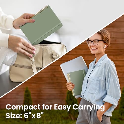 Taja Dotted Spiral Journal Notebook for Women & Men, 140 Pages, Dotted Notebook for Journaling & Note Taking, Journals for Writing, A5(5.7" x 7.9") – Green - color: A.Green, style: b-Dotted