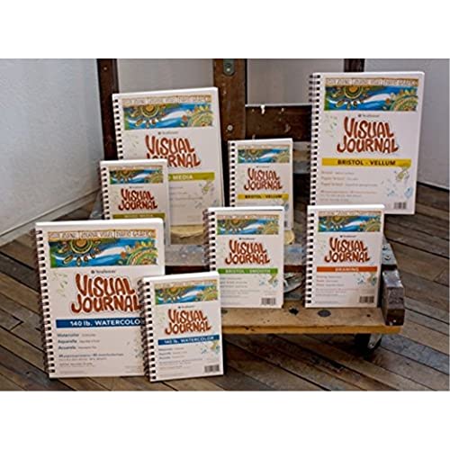 Strathmore Wire Bound Visual Journal, 100 lb. Smooth Bristol, 9 X 12 inches, White, 28 Sheets (460-39) - size: 9x12, style: Bristol Smooth