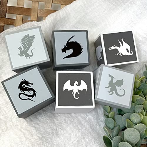 Small Stencils for Painting on Wood Burning Reusable, 3 Inch Reusable Stencil for Craft Ornament Paint Template Stencils for Wall Card Rock Wood Signs Coasters Canvas Home Decor (Dragon) - style: Dragon