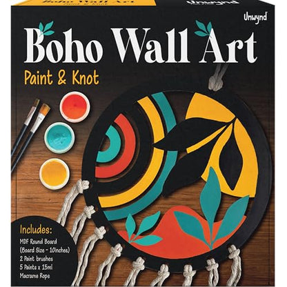 Unwynd Boho Wall Art Paint & Knot Craft Kit for Adults Macrame wall Decor