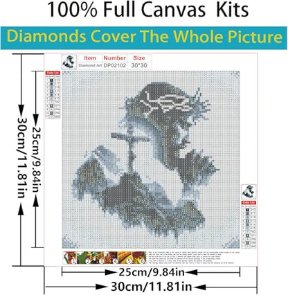 Diamond Art Kits for Adults,Jesus Square Drill Diamond Painting Kit 12x12in - color: DP02102