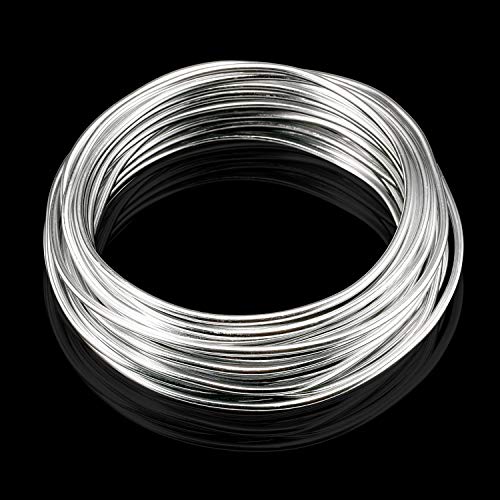 Aluminum Wire Silver 9 Gauge (3.0 mm) 32.8 Ft (10 M) Anodized Bendable Metal Craft Wire for DIY Floral - color: Silver