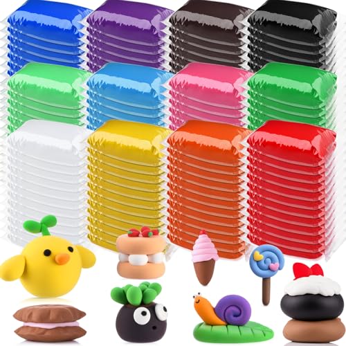 VioraWhite 72 Pcs 38oz Air Dry Clay Bulk Modeling Clay,Classic Color | Ultra Lightweight Foam Modeling Clay for Kids Adults, DIY Gifts Party Arts Crafts, School Project Supplies - color: Classic Color