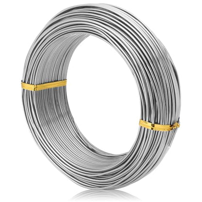 Bonsai Training Aluminum Wire, 1.5mm 16 Gauge Silvery 200g, Bendable Anodized Craft Wire, Flexible Armature Wire for Bonsai Tree Shaping, DIY Handcraft and Model Making(Silvery-1.5) - color: Silver, size: 16 Gauge