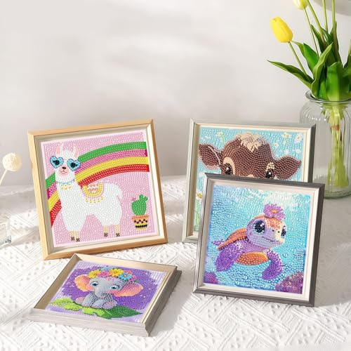 Acelii 6 Pack Cow Diamond Painting Kits for Kids, 5D DIY Diamond Art Set | Cute Cow Gem Art Kit for Kids & Beginners, Full Round Big Gems, Home Wall Decor, 6 x 6 Inch DIY Craft Gift - color: KD78-KD85-KD86-KD87-KD88-KD89-1