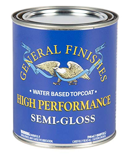 General Finishes High Performance Water Based Topcoat, 1 Quart, Semi-Gloss - color: Semi-Gloss, size: 1 Quart