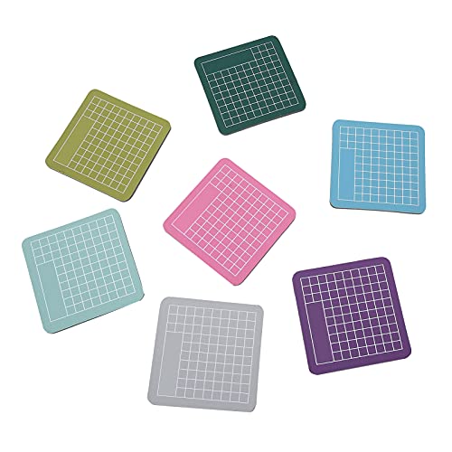 Self Healing Cutting Mat 7 Pack 2.4x2.4 Inch Mini Craft Mat for Paper Cutting Stamping, Precision Carving Desk Saver, Portable Hobby Mat for Model Making Sewing